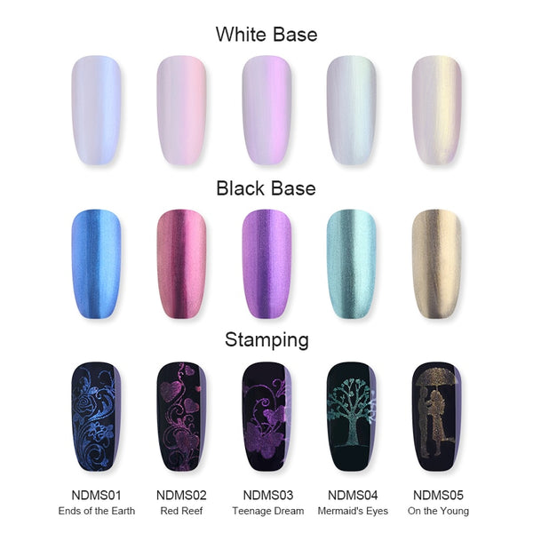 Holographic Metallic Chameleon Nail Polish Shell Stamping - shopngos