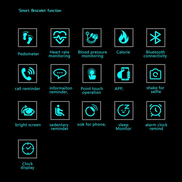 Smart Wristband fitness tracker Watch Health Heart Waterproof - shopngos