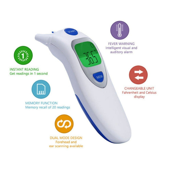 Dual Mode Adult Forehead Body Ear Thermometer Measurement With Alarm Function - shopngos