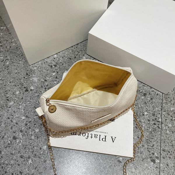 Summer Bag Women's New Ins Casual Large Capacity Pillow Bag Simple Solid Color Chain Shoulder Messenger Bag - shopngos