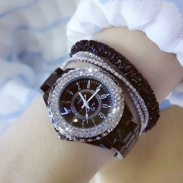 Ladies Quartz Luxury Wristwatch White Ceramic - shopngos