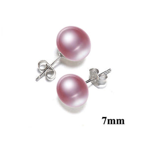 Real Freshwater Pearl Stud Earrings - shopngos