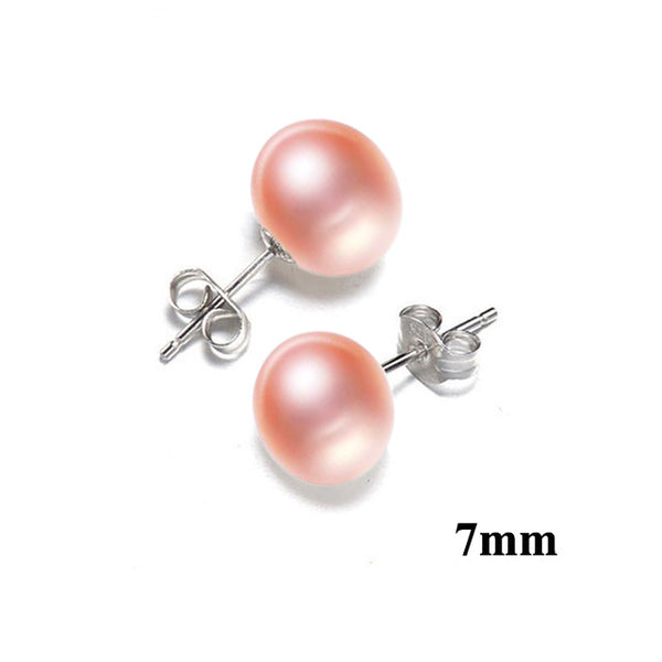 Real Freshwater Pearl Stud Earrings - shopngos