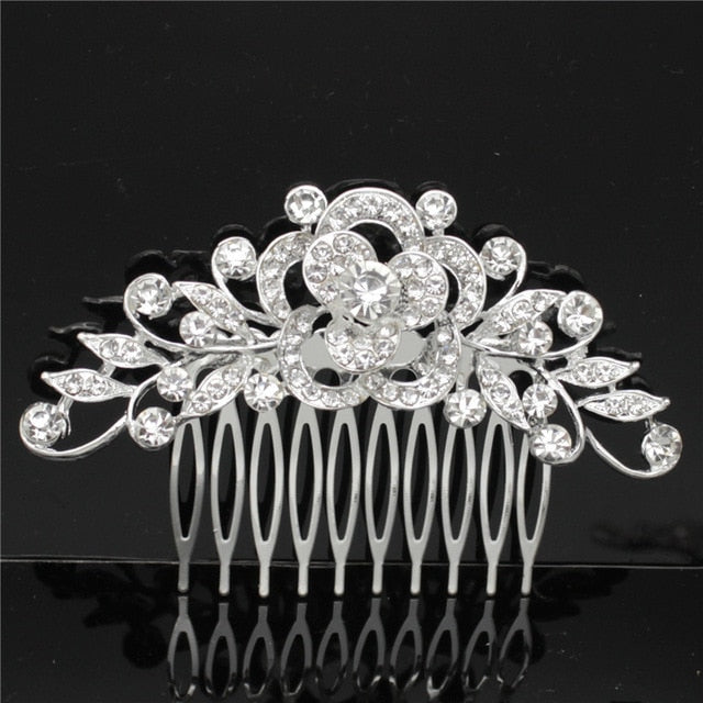 Bridal Accessories Wedding Alloy Rhinestone Hair Combs Tiara - shopngos