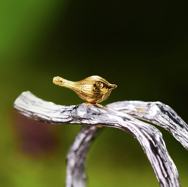 Birds on Branch Ring Sterling Silver - shopngos