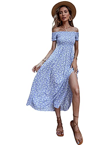 Women's Boho Floral Print Off Shoulder - shopngos