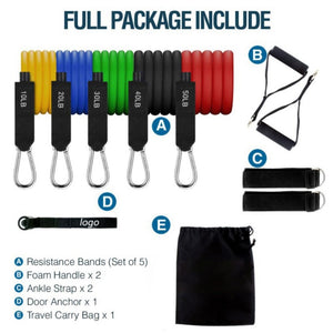 11pcs/set Pull Rope Fitness Resistance Bands Latex - shopngos