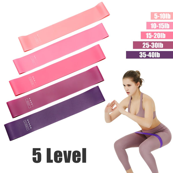 Yoga Crossfit Resistance Bands 5 Level Rubber Training - shopngos