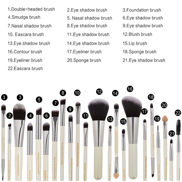 20/22Pcs shadows Makeup Brushes Set Cosmetic Foundation Powder - shopngos