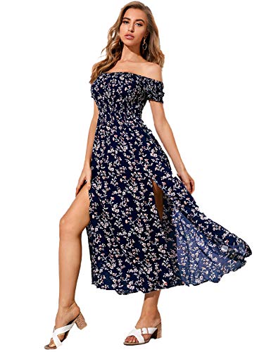 Women's Boho Floral Print Off Shoulder - shopngos