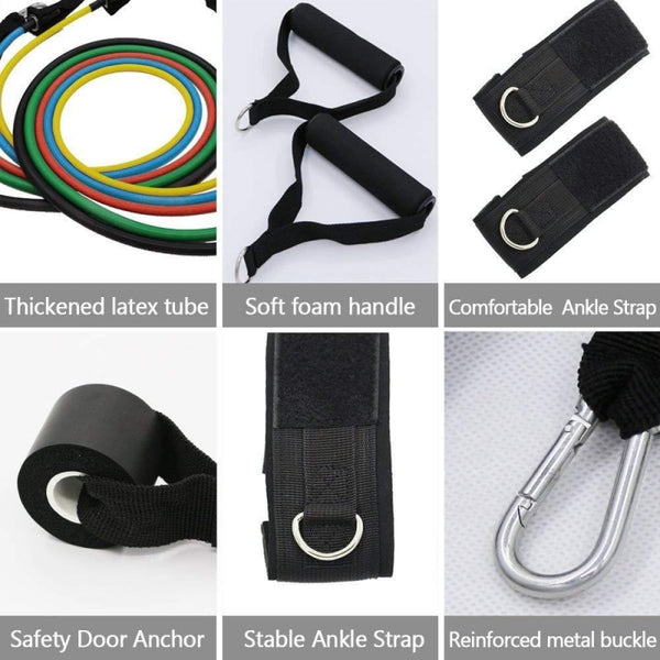 11pcs/set Pull Rope Fitness Resistance Bands Latex - shopngos