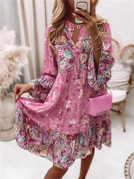 Tiny Floral Mini Dress - shopngos