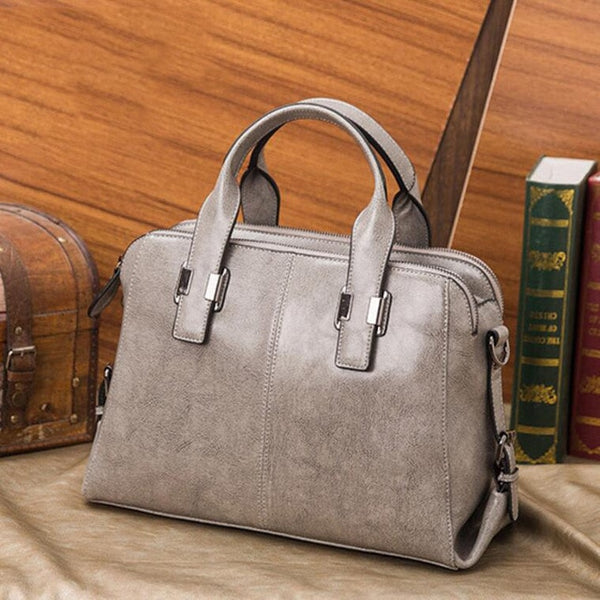 Genuine Leather Totes Luxury Handbags Double Zipper - shopngos