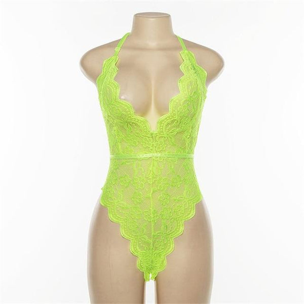 women deep V sheer bodysuits - shopngos