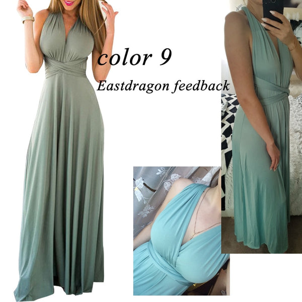 Sexy Women Multiway Wrap Convertible Boho Maxi Club Red Dress Bandage - shopngos