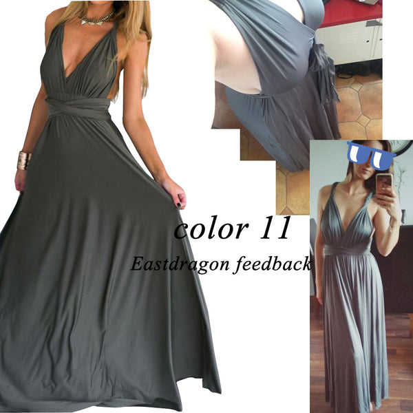 Sexy Women Multiway Wrap Convertible Boho Maxi Club Red Dress Bandage - shopngos