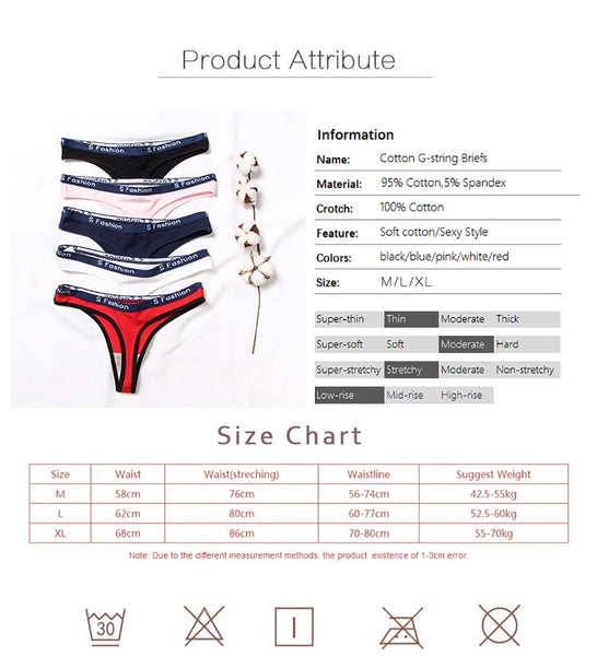 Underwear Sexy cotton Panties for Women String Thongs - shopngos