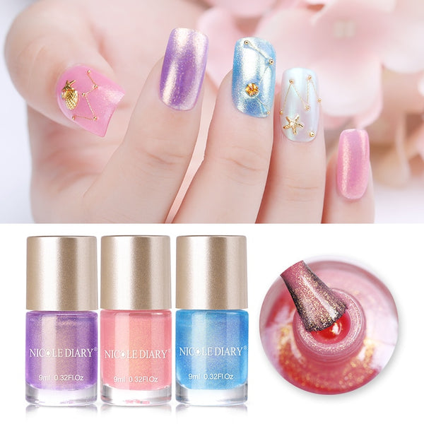 Holographic Metallic Chameleon Nail Polish Shell Stamping - shopngos