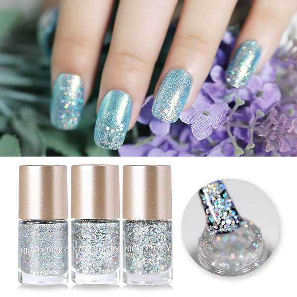 Holographic Metallic Chameleon Nail Polish Shell Stamping - shopngos