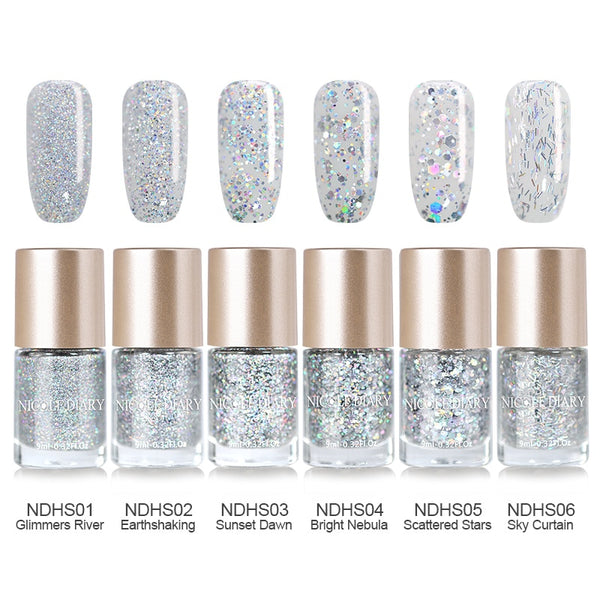 Holographic Metallic Chameleon Nail Polish Shell Stamping - shopngos