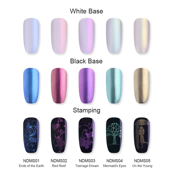 Holographic Metallic Chameleon Nail Polish Shell Stamping - shopngos