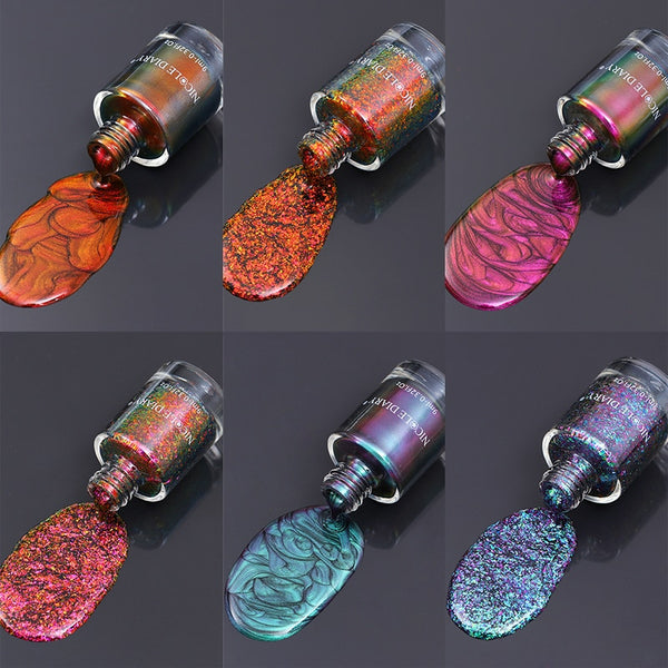 Holographic Metallic Chameleon Nail Polish Shell Stamping - shopngos