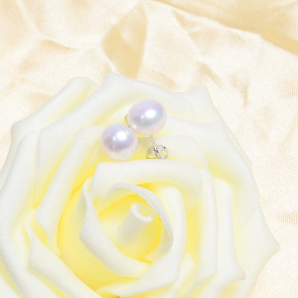 Real Freshwater Pearl Stud Earrings - shopngos