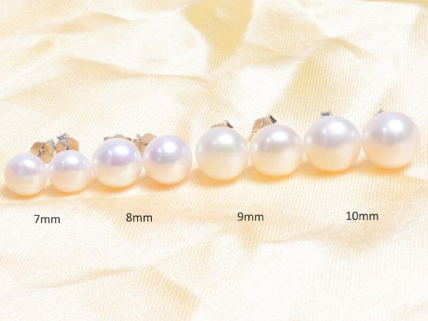 Real Freshwater Pearl Stud Earrings - shopngos