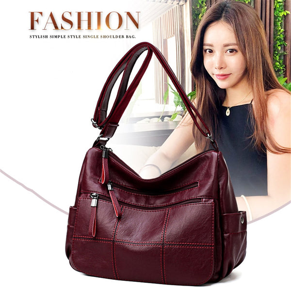 Soft Leather Luxury Crossbody Bolsa Louis - shopngos