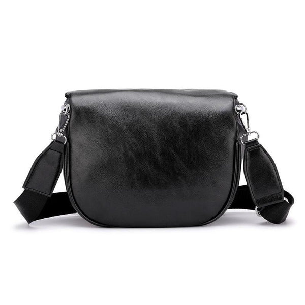 Fashion Crossbody Black & Silver Shoulder Bag Soft PU - shopngos