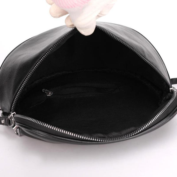 Fashion Crossbody Black & Silver Shoulder Bag Soft PU - shopngos