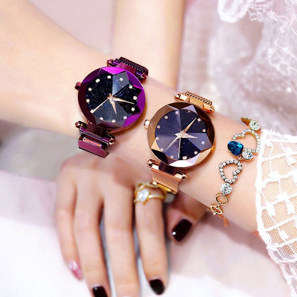 Luxury Starry Sky Stainless Steel Mesh Bracelet Watches - shopngos