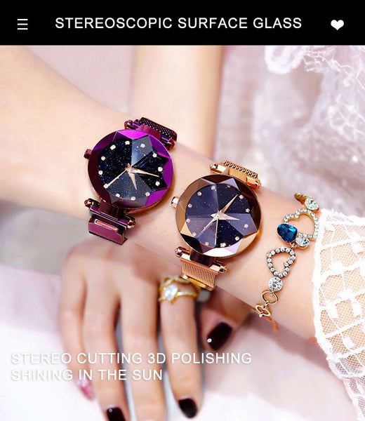 Luxury Starry Sky Stainless Steel Mesh Bracelet Watches - shopngos