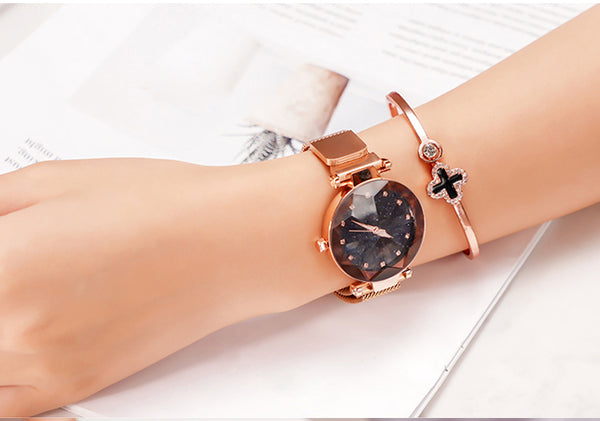 Luxury Starry Sky Stainless Steel Mesh Bracelet Watches - shopngos