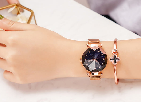 Luxury Starry Sky Stainless Steel Mesh Bracelet Watches - shopngos