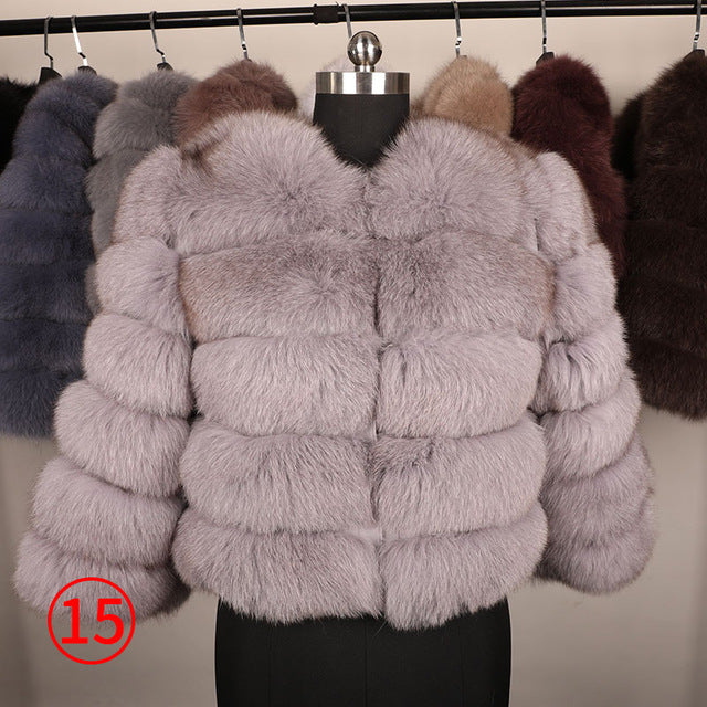 Fox fur cropped jacket - shopngos