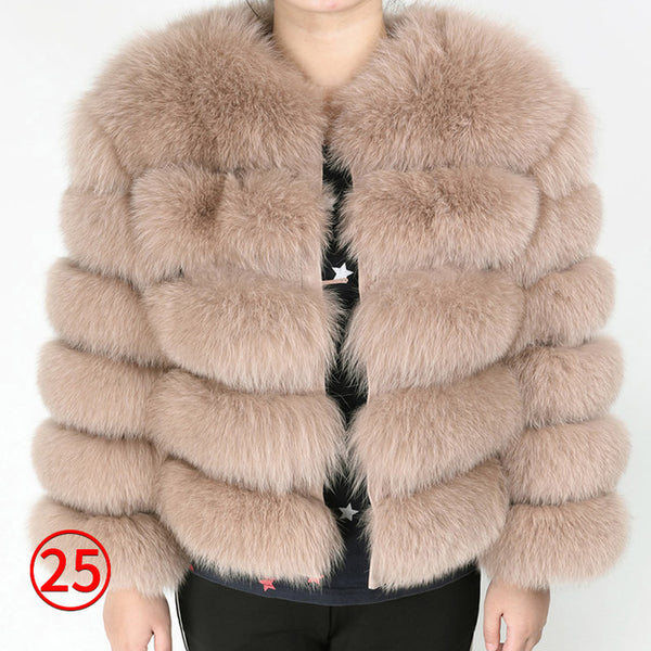 Fox fur cropped jacket - shopngos