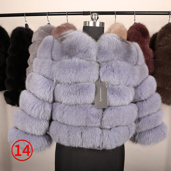 Fox fur cropped jacket - shopngos