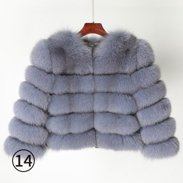 Fox fur cropped jacket - shopngos