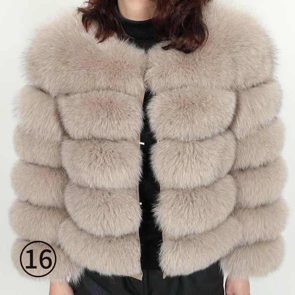 Fox fur cropped jacket - shopngos