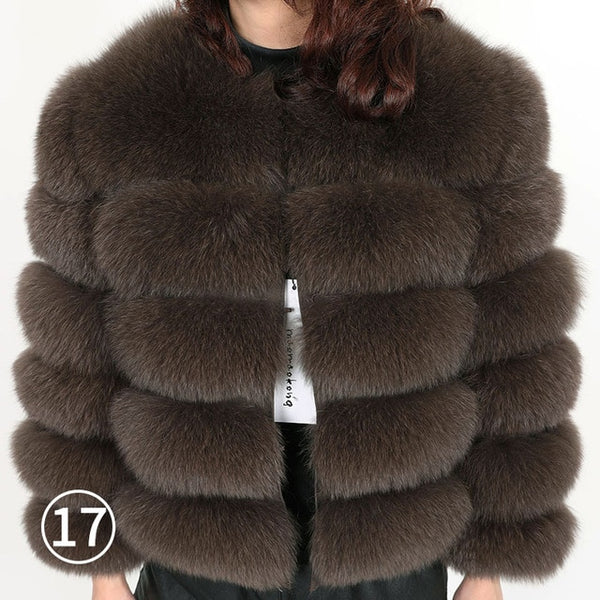 Fox fur cropped jacket - shopngos