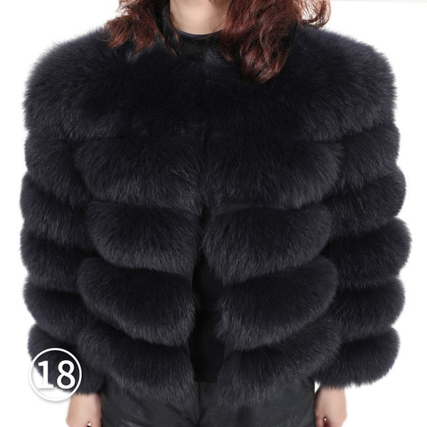 Fox fur cropped jacket - shopngos