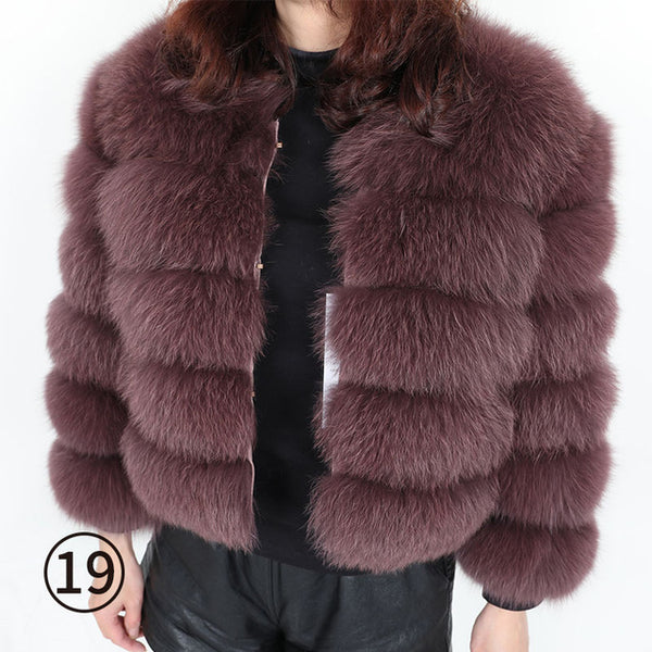 Fox fur cropped jacket - shopngos