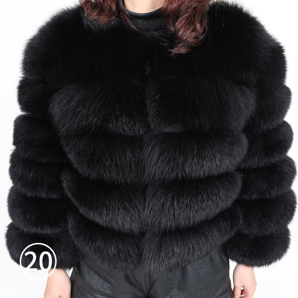 Fox fur cropped jacket - shopngos