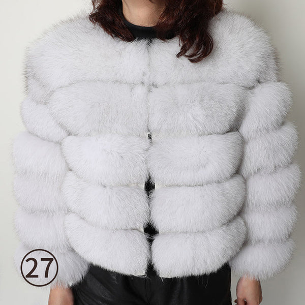 Fox fur cropped jacket - shopngos