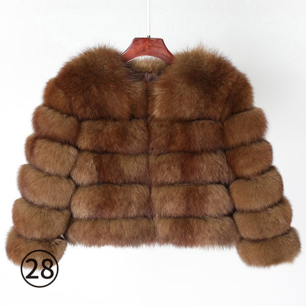 Fox fur cropped jacket - shopngos