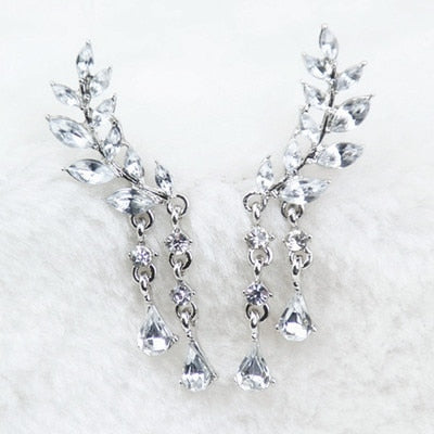 Crystal Flower Drop Earrings for Women new 2019 - shopngos