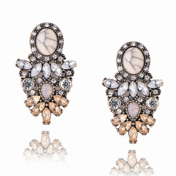 Crystal Flower Drop Earrings for Women new 2019 - shopngos