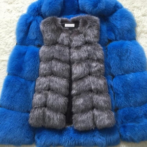 Silver Fox Fur Vest Women Winter - shopngos