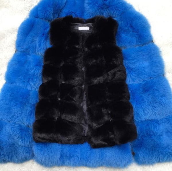 Silver Fox Fur Vest Women Winter - shopngos